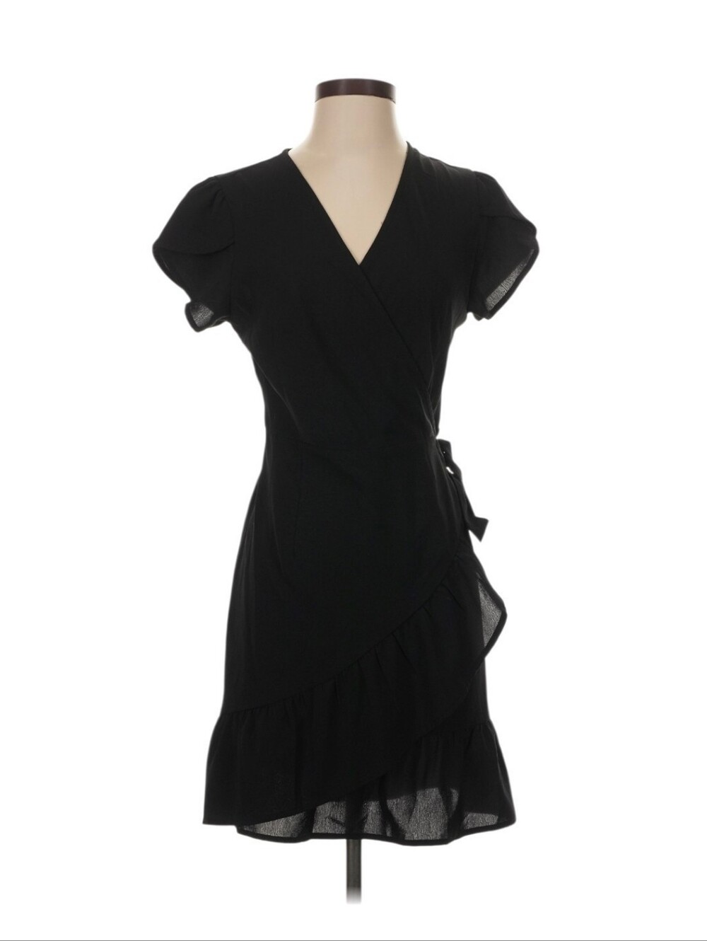 Sampeel Faux Wrap Dress In Black Size Small